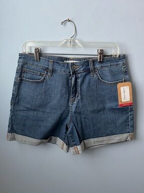NWT Vans Classic Blue Cuffed Stretch Boyfriend Denim Shorts Size 29